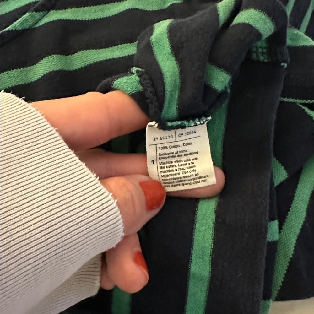Pilcro Navy and Green Striped Short Sleeve Top small - Picture 6 of 6